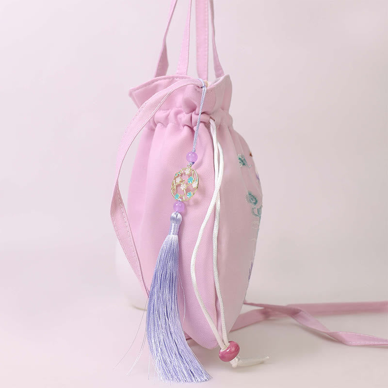 Buddha Stones Suzhou Embroidery Lotus Deer Epiphyllum Peony Rabbit Cotton Linen Tote Crossbody Bag Shoulder Bag Handbag - image 12