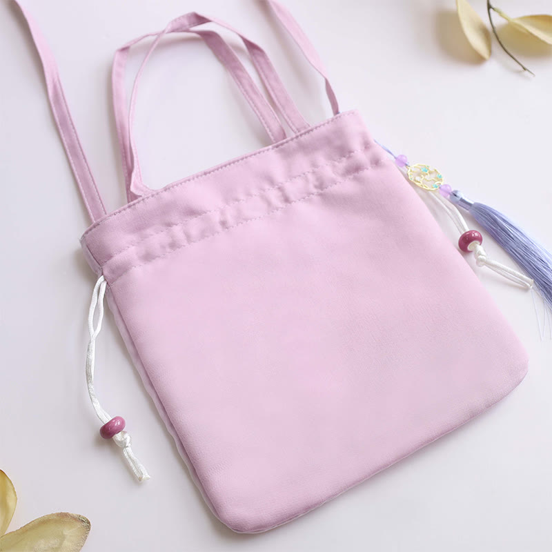 Buddha Stones Suzhou Embroidery Lotus Deer Epiphyllum Peony Rabbit Cotton Linen Tote Crossbody Bag Shoulder Bag Handbag - image 10