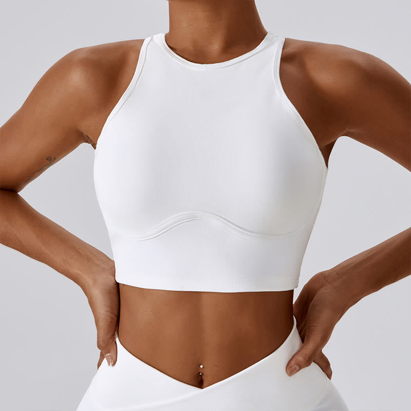 Foviel Sleeveless Crop Tank Top Flared Pants Sports Fitness Yoga