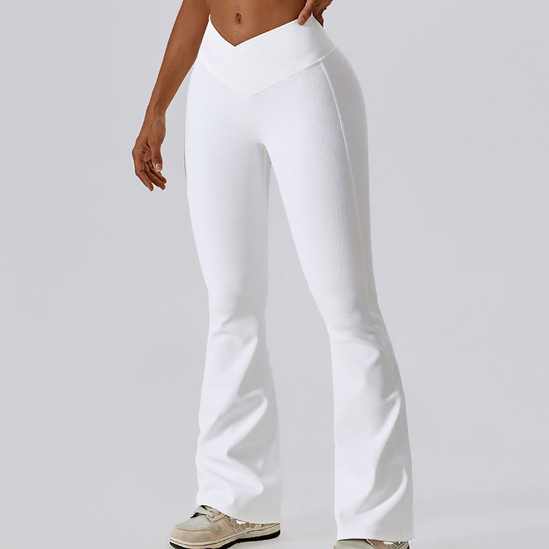 Foviel Sleeveless Crop Tank Top Flared Pants Sports Fitness Yoga