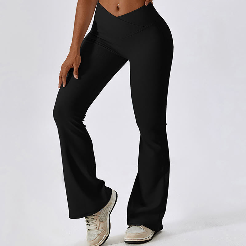 Foviel Sleeveless Crop Tank Top Flared Pants Sports Fitness Yoga