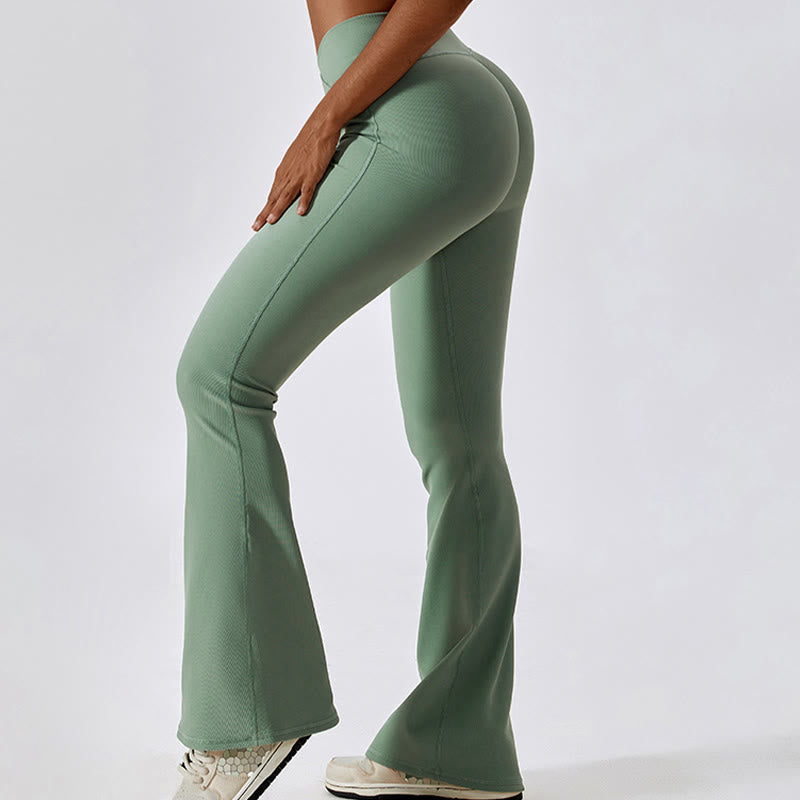 Foviel Sleeveless Crop Tank Top Flared Pants Sports Fitness Yoga