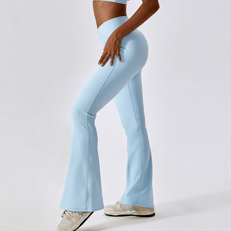 Foviel Sleeveless Crop Tank Top Flared Pants Sports Fitness Yoga
