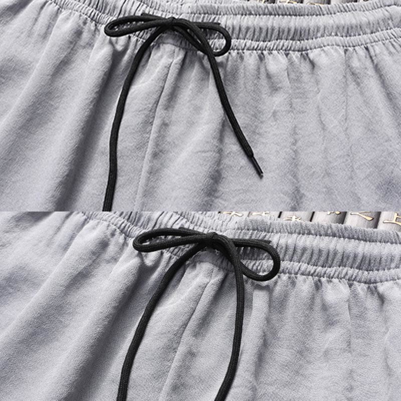 Buddha Stones Fu Character Tang Suit Hanfu Traditional Uniform Short Sleeve Top Pants Clothing Men's Set - image 16