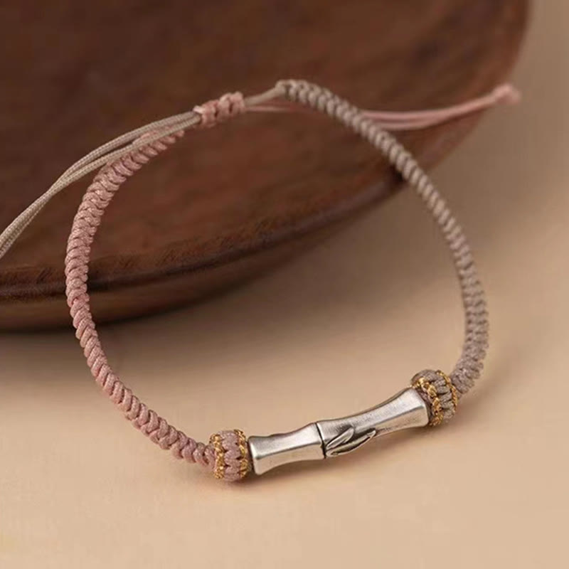 Foviel 925 Sterling Silber Bambus Schutz Geflochten Armband