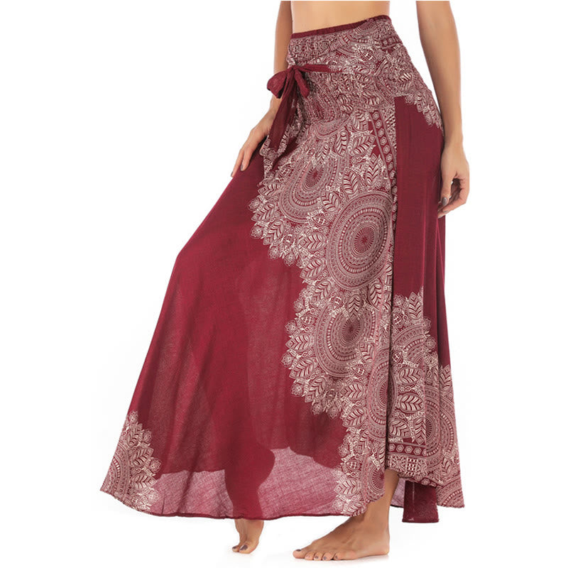 Buddha Stones Two Style Wear Boho Mandala Flower Beach Skirt Dress - Salmon - US4-12,UK/AU8-16,EU36-44 (F) - image 20