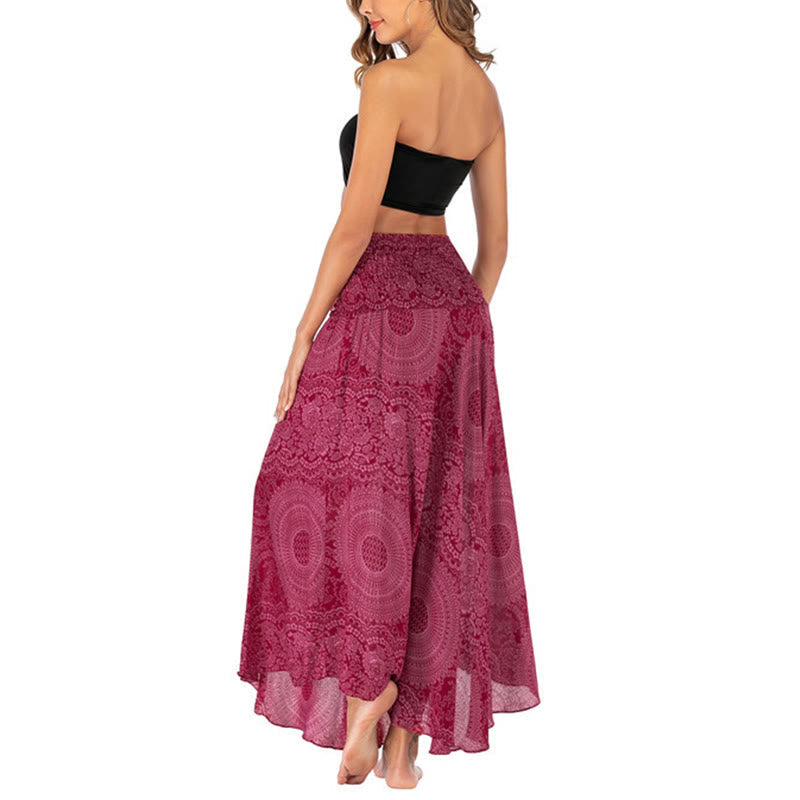 Buddha Stones Two Style Wear Boho Compass Rose Flower Skirt Dress - image 27