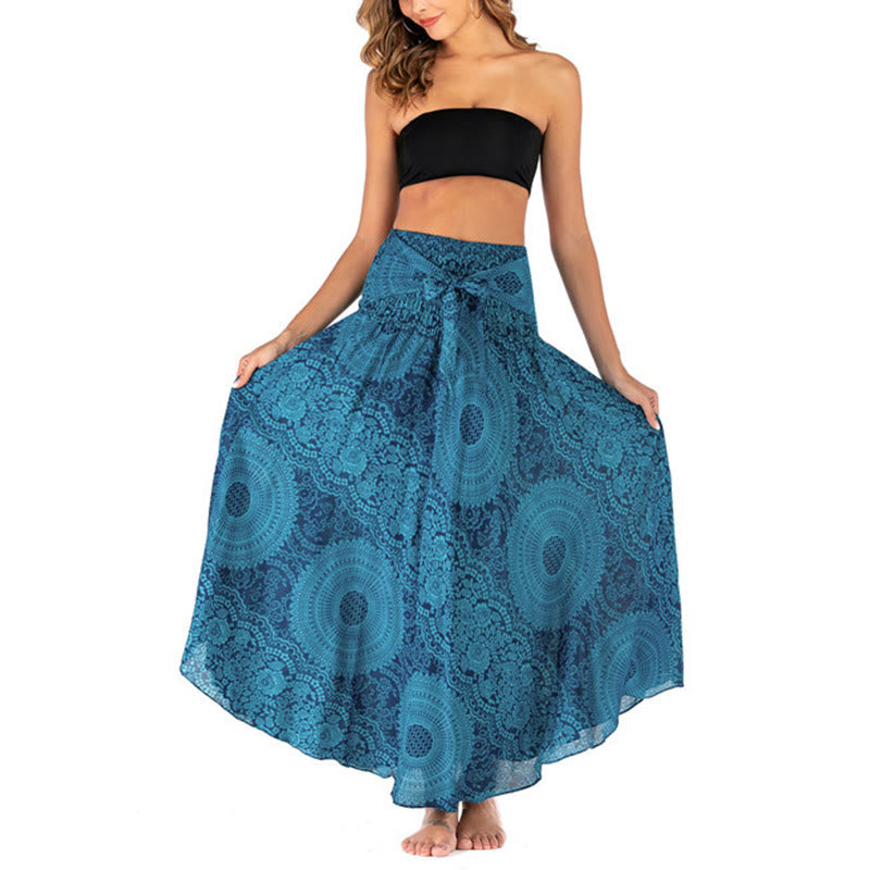 Buddha Stones Two Style Wear Boho Compass Rose Flower Skirt Dress - image 16