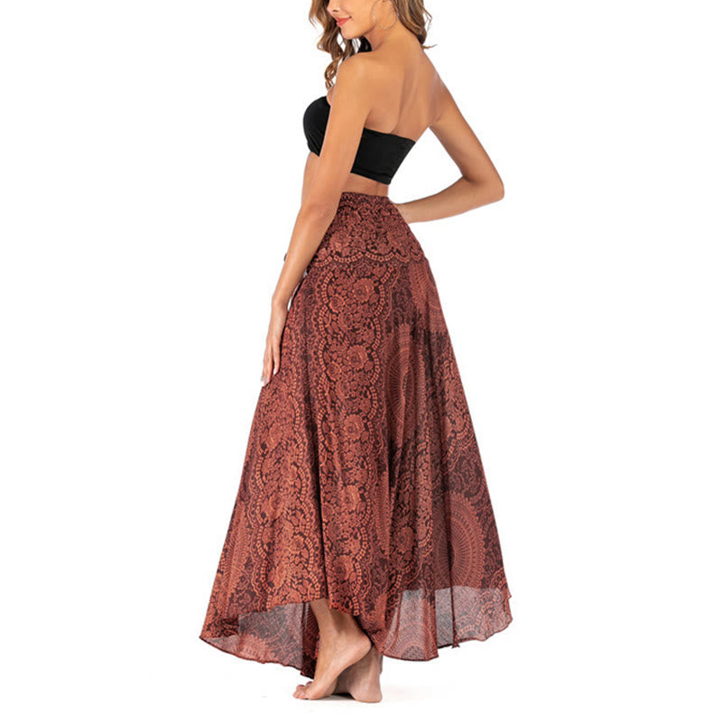 Buddha Stones Two Style Wear Boho Compass Rose Flower Skirt Dress - image 38