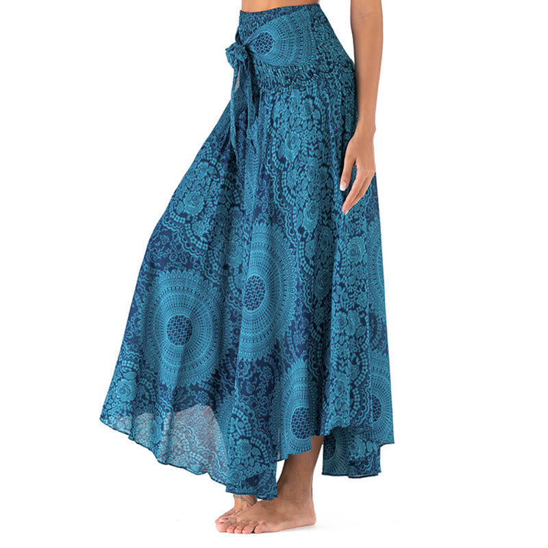 Buddha Stones Two Style Wear Boho Compass Rose Flower Skirt Dress - LightSkyBlue - US4-12,UK/AU8-16,EU36-44 (F) - image 12