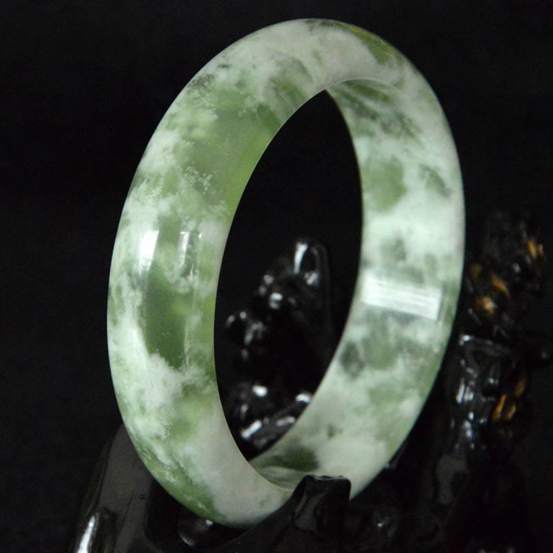 Foviel Natural Jade Luck Prosperity Bracelet Bangle