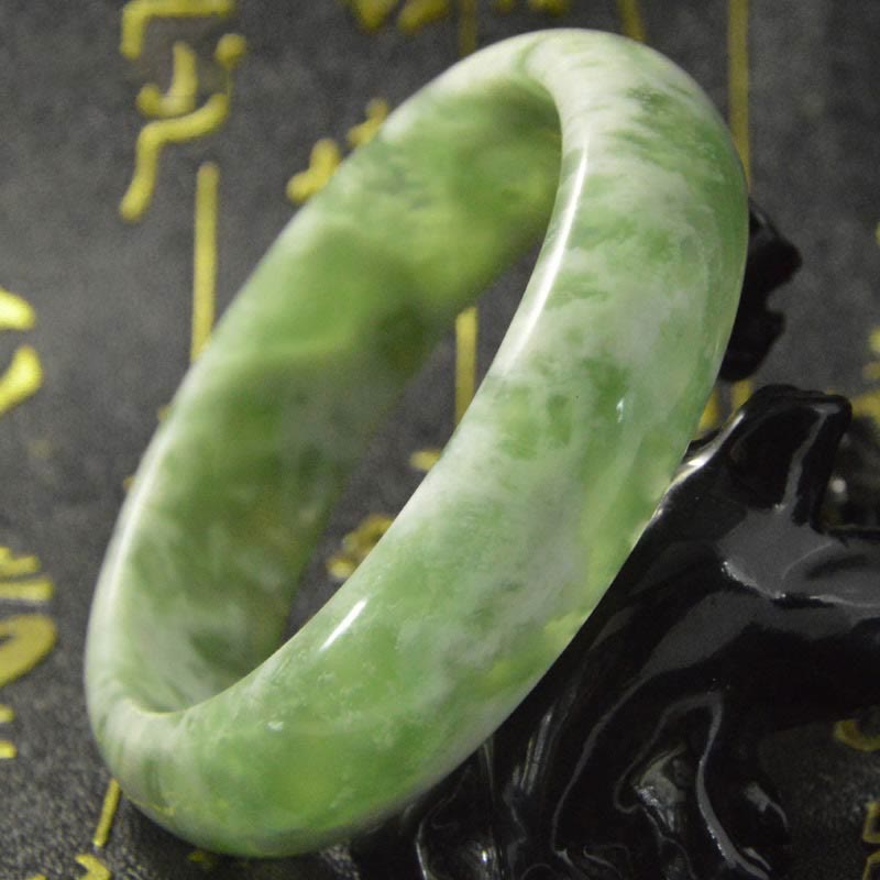 Foviel Natural Jade Luck Prosperity Bracelet Bangle