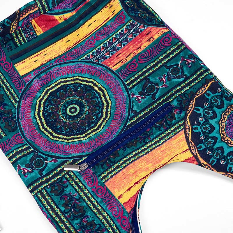 Foviel Blau Blumenmuster Baumwolle Umhängetasche Schultertasche