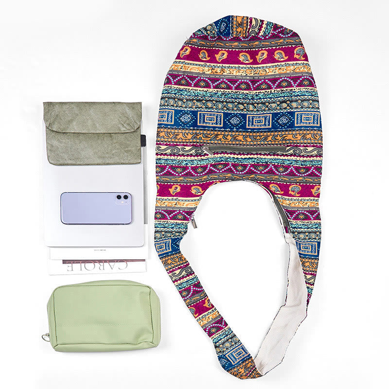 Foviel Colored Stripes Cotton Crossbody Bag Shoulder Bag