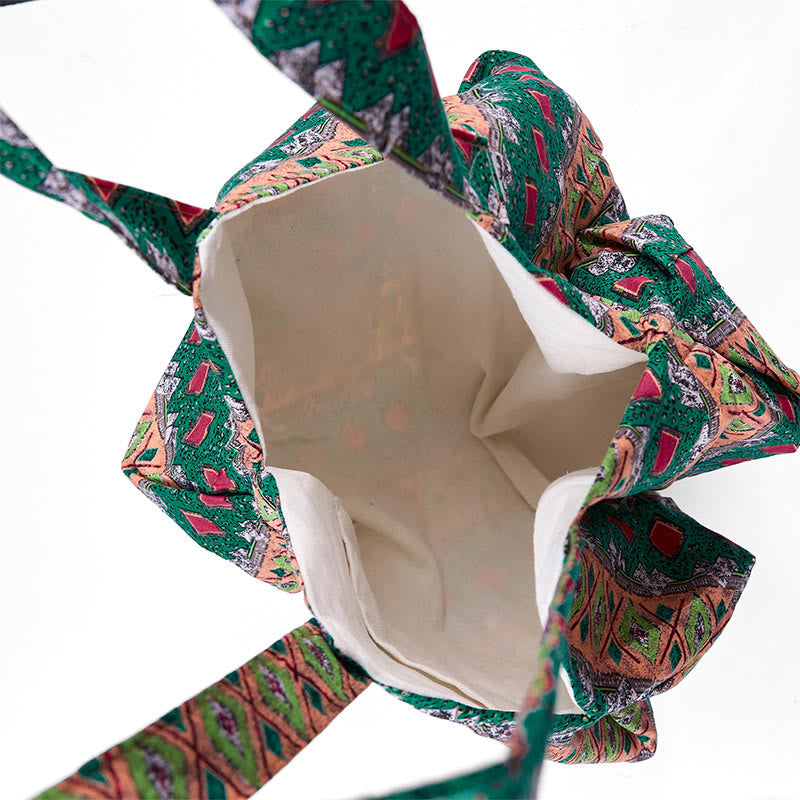 Sac à bandoulière en coton à motif rayures colorées Foviel