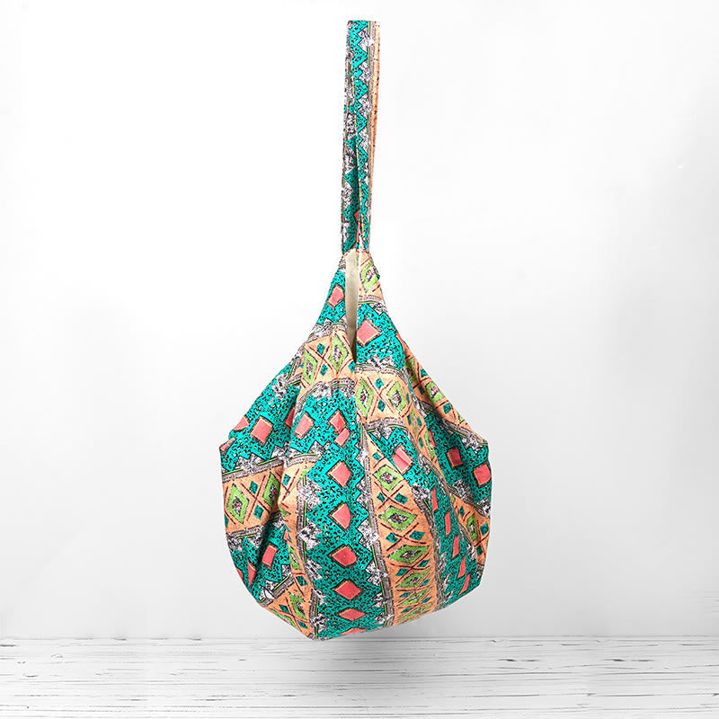 Sac à bandoulière en coton à motif rayures colorées Foviel