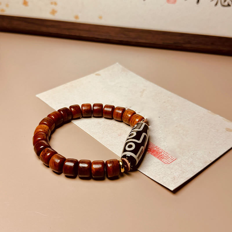 Foviel Tibetan Bone Beads Nine-Eye Dzi Bead Protection Bracelet