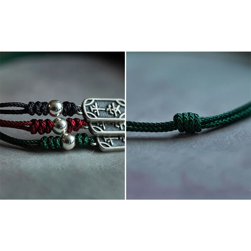 Bracelet tressé Foviel fait main en argent sterling 925, symbole de paix, de joie et de protection