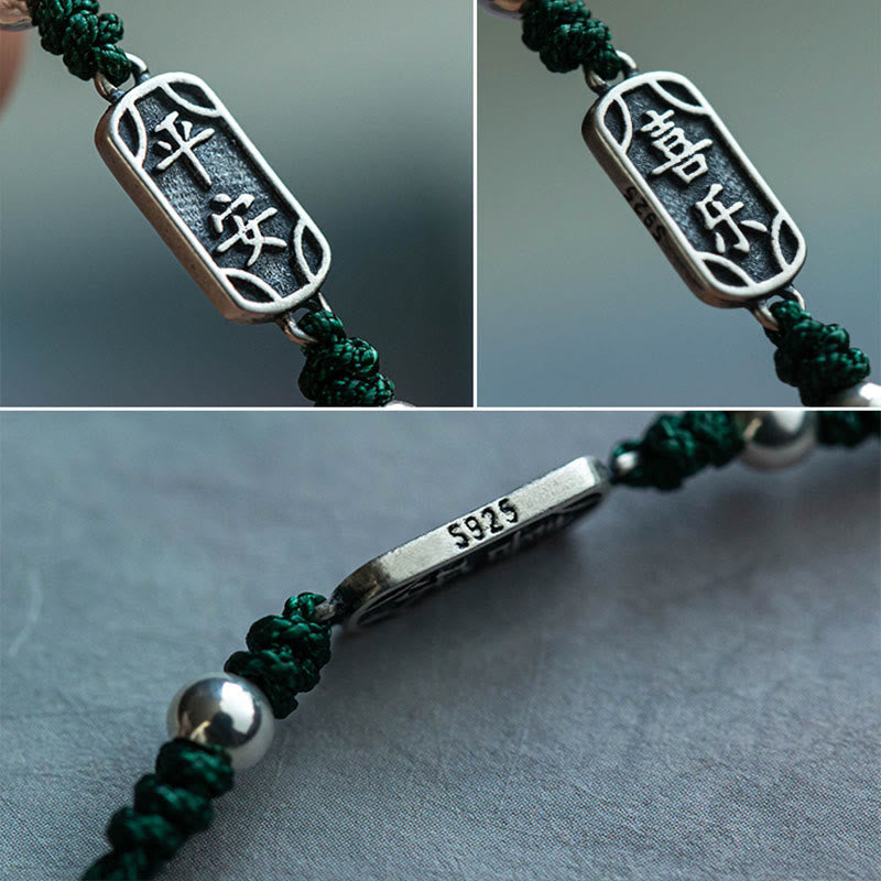 Bracelet tressé Foviel fait main en argent sterling 925, symbole de paix, de joie et de protection