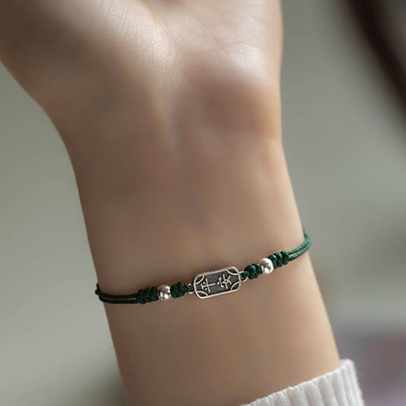 Bracelet tressé Foviel fait main en argent sterling 925, symbole de paix, de joie et de protection