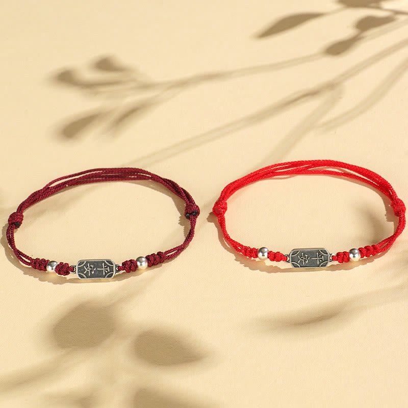 Bracelet tressé Foviel fait main en argent sterling 925, symbole de paix, de joie et de protection