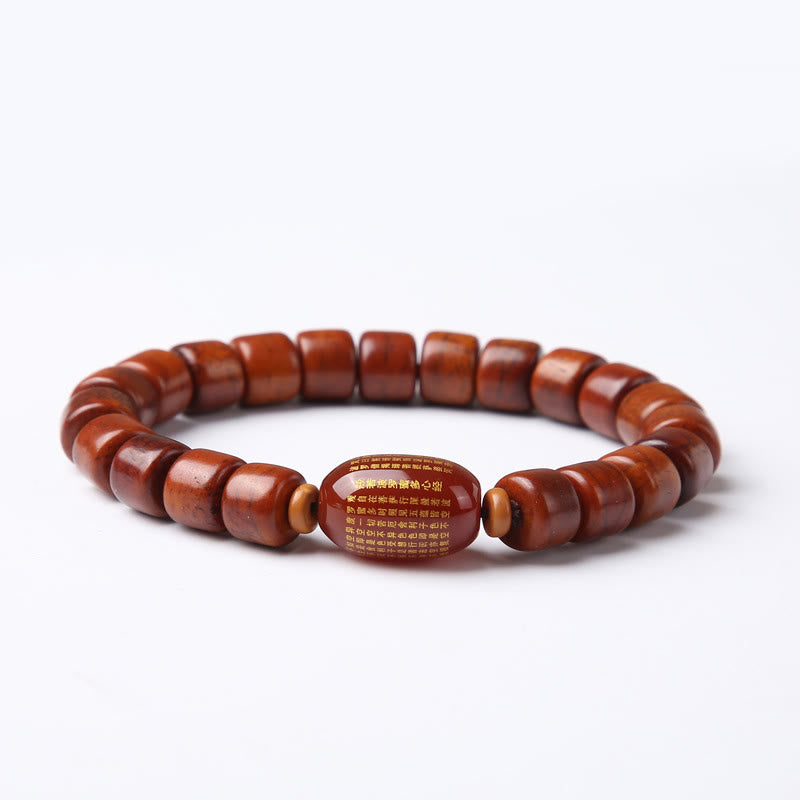 Bracelet de force Foviel en os tibétain, perle Dzi à trois yeux, corne de mouton et agate rouge