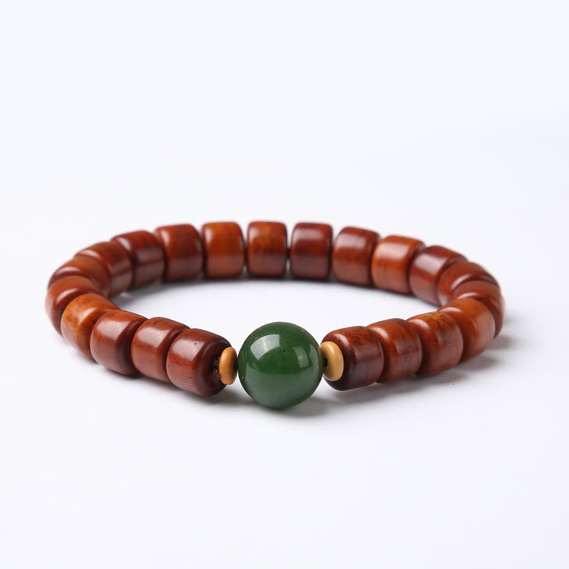 Bracelet de force Foviel en os tibétain, perle Dzi à trois yeux, corne de mouton et agate rouge