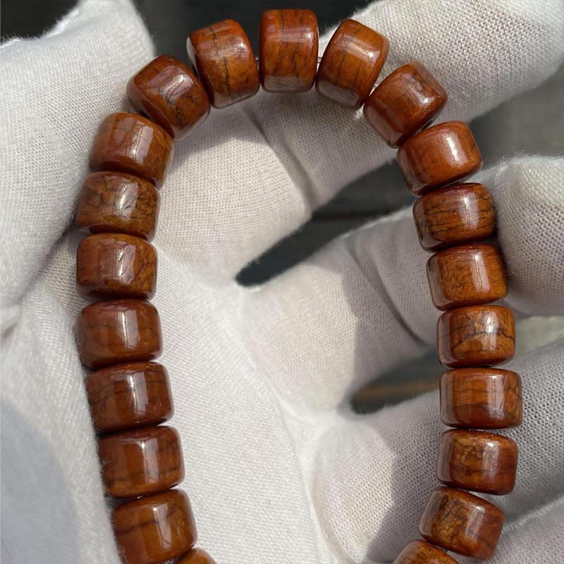 Bracelet de force Foviel en os tibétain, perle Dzi à trois yeux, corne de mouton et agate rouge