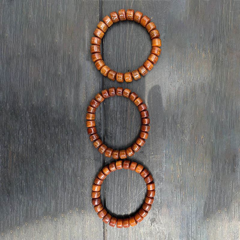 Bracelet de force Foviel en os tibétain, perle Dzi à trois yeux, corne de mouton et agate rouge