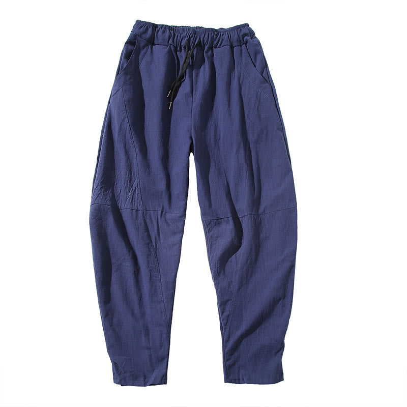Buddha Stones Casual Men's Solid Color Cotton Drawstring Pants With Pockets - image 13