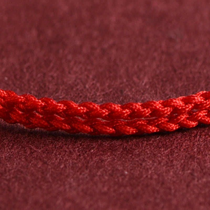 Buddha Stones 999 Gold One Mini Bead Design Handmade Strength Braided Rope Bracelet Anklet Bracelet BS 9