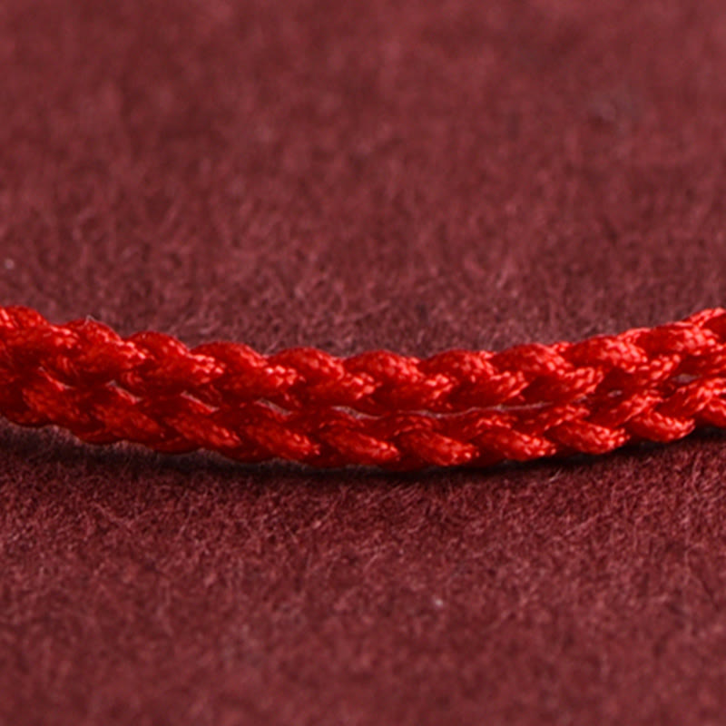 Buddha Stones 999 Gold Mini Three Beads Design Handmade Luck Rope Bracelet Anklet Bracelet BS 2