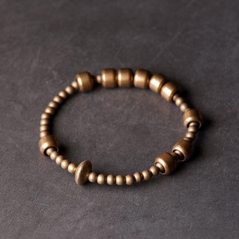 Bracelet de richesse Foviel en cuivre, laiton et blanc vintage