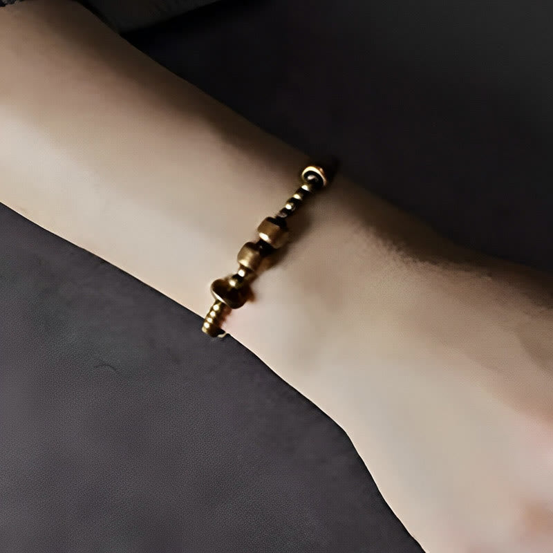 Bracelet de richesse Foviel en cuivre, laiton et blanc vintage