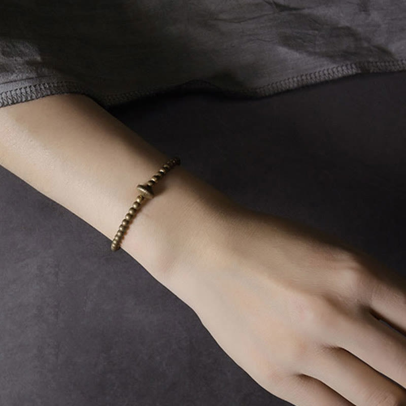 Bracelet de richesse Foviel en cuivre, laiton et blanc vintage