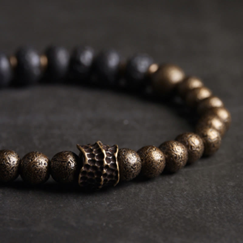 Foviel Lava Rock Perlen Adsorbieren negative Energie Kupfer Armband