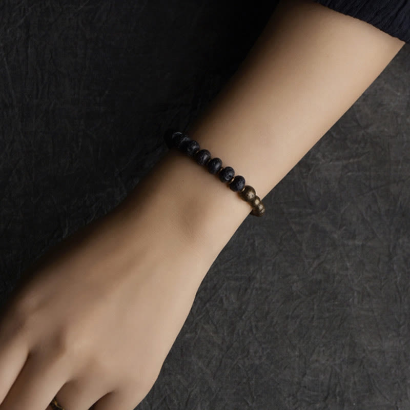 Foviel Lava Rock Perlen Adsorbieren negative Energie Kupfer Armband