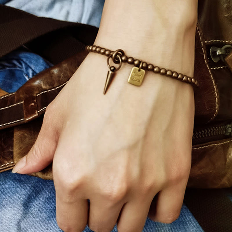 Foviel Vintage Kupfer Messing Perlen Fortune Balance Armband