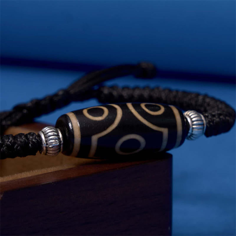 Foviel Tibetan Nine-Eye Dzi Bead Three-eyed Dzi Bead Wealth Protection Rope Bracelet