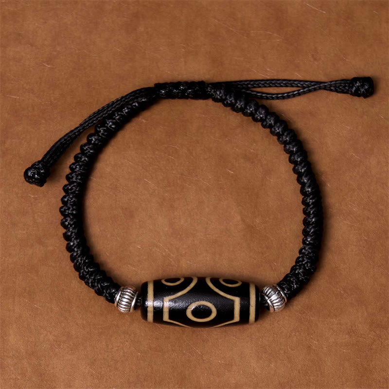 Foviel Tibetan Nine-Eye Dzi Bead Three-eyed Dzi Bead Wealth Protection Rope Bracelet
