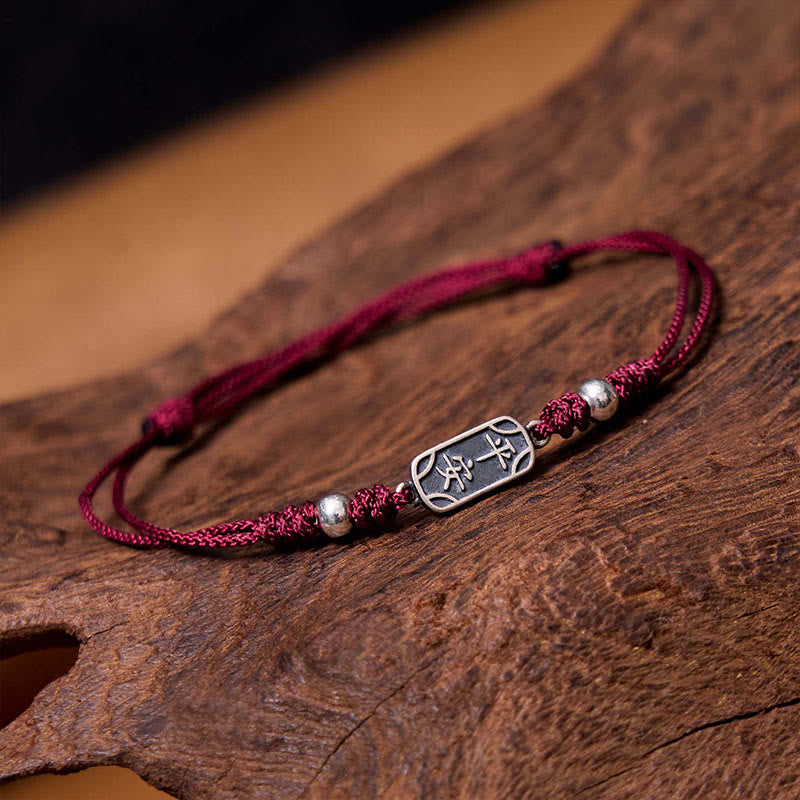 Bracelet tressé Foviel fait main en argent sterling 925, symbole de paix, de joie et de protection