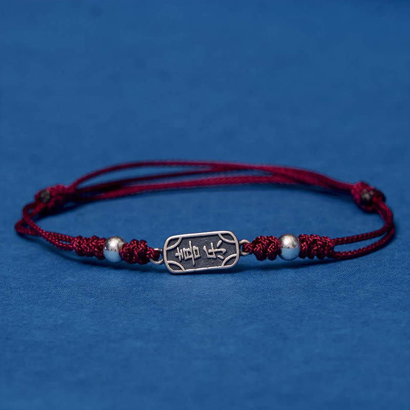 Bracelet tressé Foviel fait main en argent sterling 925, symbole de paix, de joie et de protection
