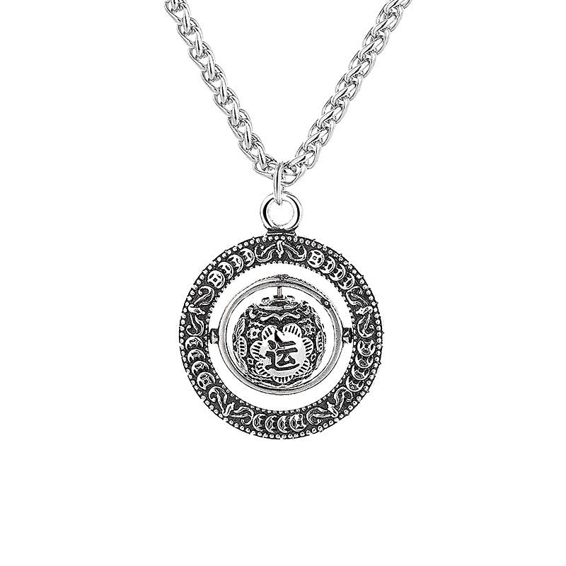 Buddha Stones One's Luck Improves Design Pattern Copper Rotatable Necklace Pendant Necklaces & Pendants BS 3