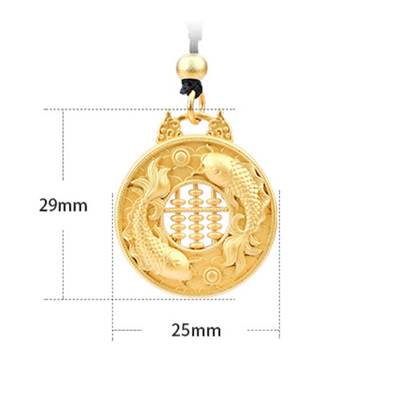 Buddha Stones Gold Plated Copper Koi Fish Strength Necklace Pendant Necklaces & Pendants BS 4