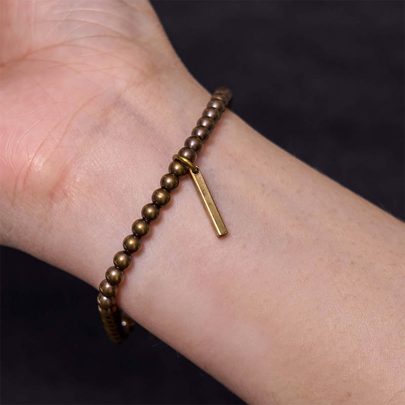 Bracelet de soin et bien-être en perles de cuivre pur et laiton Foviel