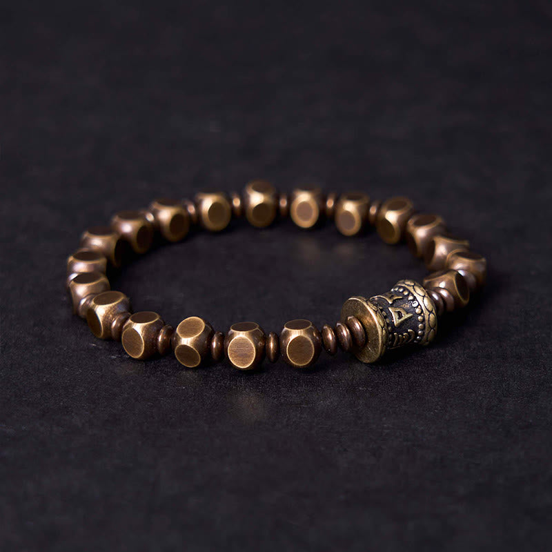 Buddha Stones "Wishing You Balance and Strength" Brass Amulet Bracelet Includes Gift Message Card - image 3