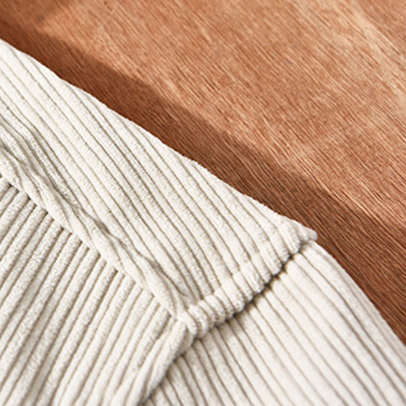 Buddha Stones Men's Long Sleeve Fleece Lined With Pocket Corduroy Comfortable Shirt - image 4