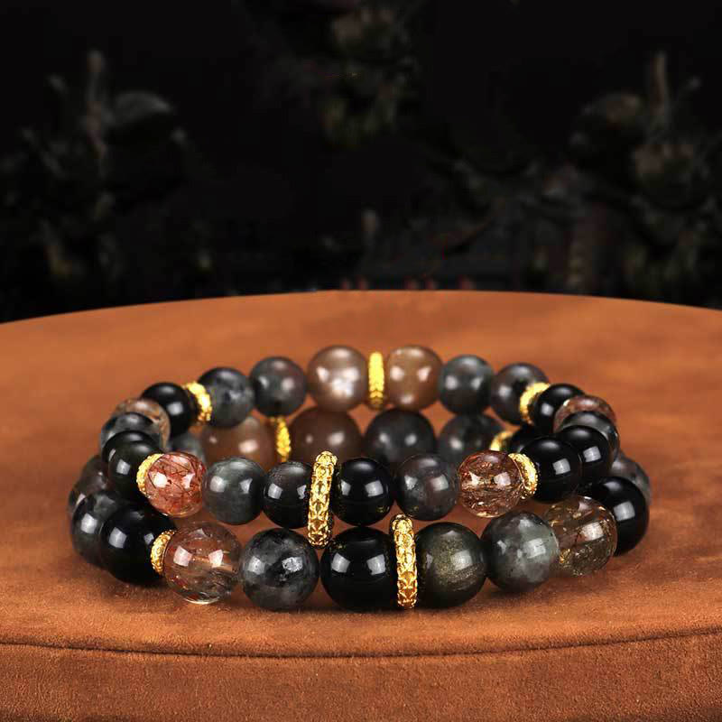 Buddha Stones Sun Stone Lava Rock Positive Bracelet Bracelet BS 5