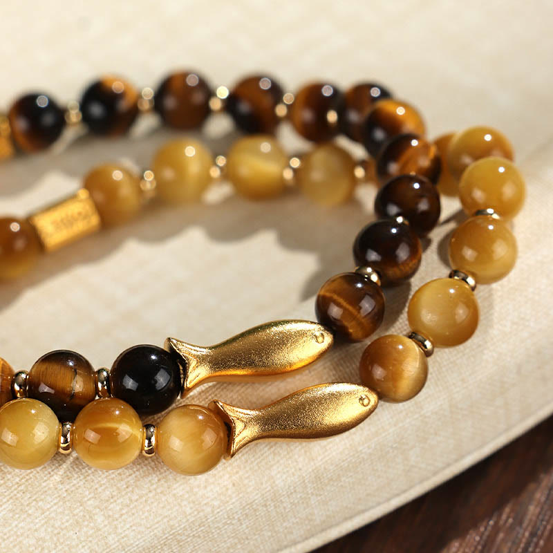 Foviel Tiger Eye Koi Fish Courage Bracelet