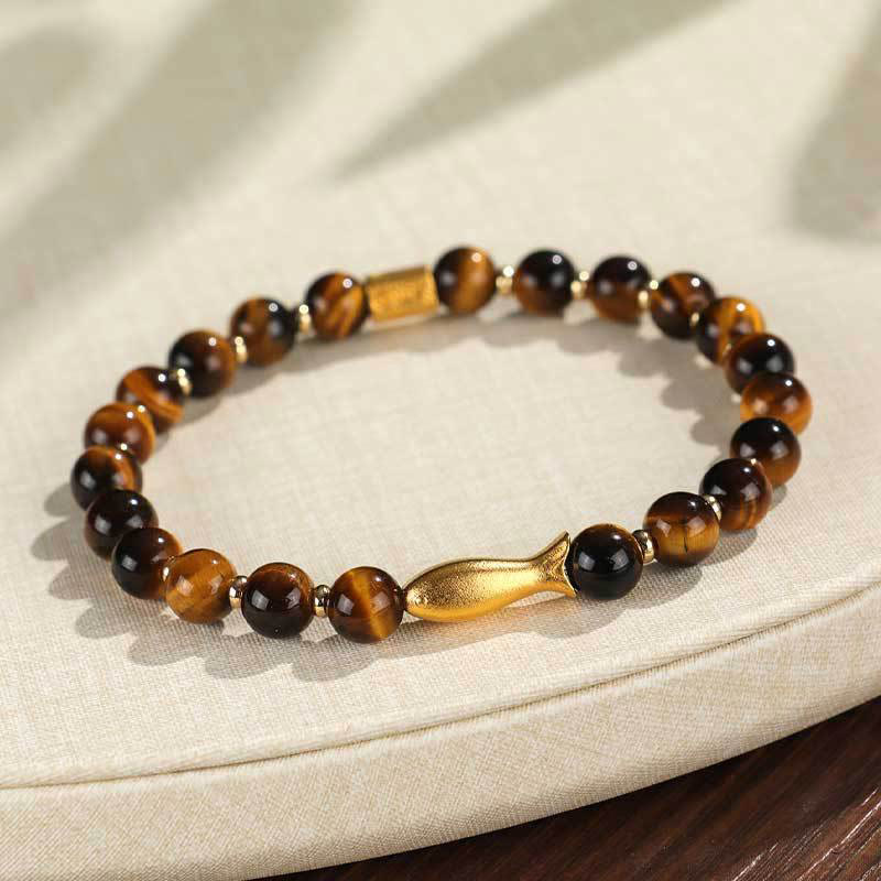 Foviel Tiger Eye Koi Fish Courage Bracelet